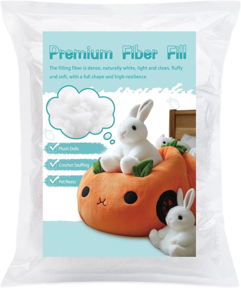Dercuy Fiber Filling Stuffing, 520g/18.34oz Polyfill Stuffing,Stuffing for Pillows,Polyester Fiberfill Stuffing - Image 1